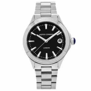 Unisex Jasper Conran London 40mm Watch with a Black Dial and a Silver Metal bracelet