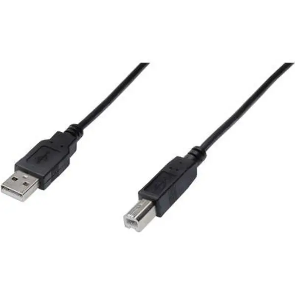 Digitus USB cable USB 2.0 USB-A plug, USB-B plug 0.50 m Black AK-300105-005-S AK-300105-005-S