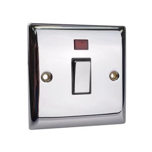 SMJ DP Neon Switch 45A Brushed Steel
