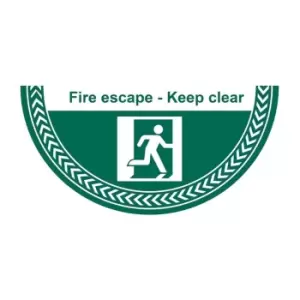 'Fire Escape Keep Exit Clear' Floor Graphic (750mm x 375mm)