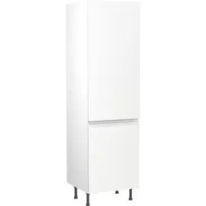 Kitchen Kit Flatpack J-Pull Kitchen Cabinet Tall Fridge & Freezer 70/30 Unit Ultra Matt 600mm in White MFC