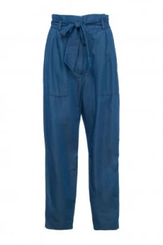 French Connection Ary Tencel Paperbag Waist Trousers Indigo