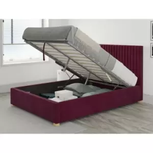 Grant Ottoman Upholstered Bed, Plush Velvet, Berry - Ottoman Bed Size Double (135x190)