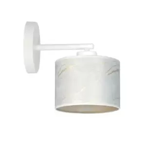 Emibig Broddi White Wall Lamp with Shade with White Fabric Shades, 1x E27