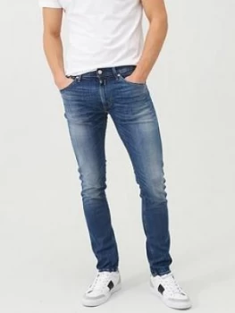 Replay Donny Slim Tapered Fit Light Vintage Wash Jeans - Light Blue, Size 32, Inside Leg Regular, Men