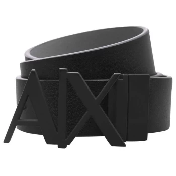 Armani Exchange Armani Cut Out Large Logo Belt - Black