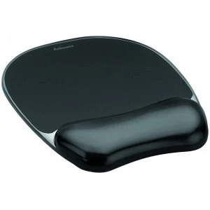 Fellowes Crystal Mouse Pad and Wrist Rest Black 9112101