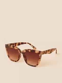 Accessorize Chunky Cateye Sunglasses, Brown, Women