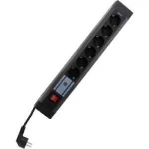 REV 0015653513 Power strip (+ switch) 6x Anthracite, Black PG connector