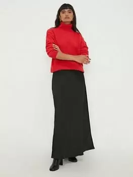Dorothy Perkins Satin Bias Midaxi Skirt - Black, Size 10, Women