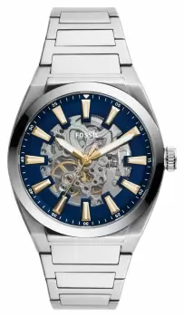 Fossil ME3220 Mens Everett Automatic Blue Open Heart Dial Watch