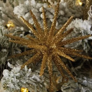 Robert Dyas Christmas Glitter Sputnik Tree Decorations - Set of 3 - Gold