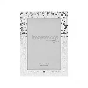4" x 6" IMPRESSIONS? Mosaic Effect Silver Plated Photo Frame