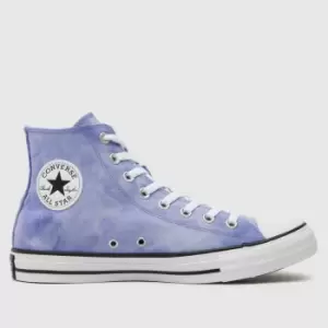 Converse All Star Hi Sun Washed Trainers In White & Purple