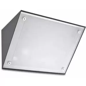 E27 Curie wall lamp, aluminum and glass, urban gray