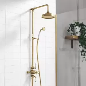 Brushed Brass Traditional Thermostatic Shower Set - Camden