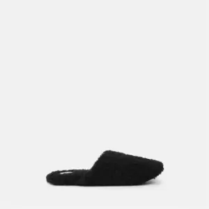 Missguided Borg Mule Slippers - Black