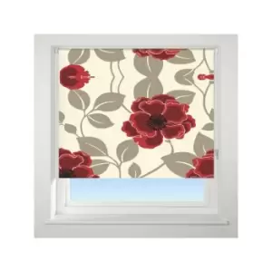 Universal - Papavero Patterned Thermal Blackout Roller Blind, Red, W150cm