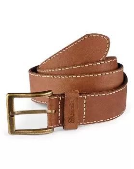 Wrangler Leather Stiched Edge Brown Belt