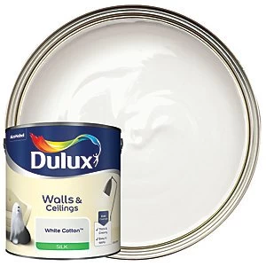 Dulux Walls & Ceilings White Cotton Silk Emulsion Paint 2.5L