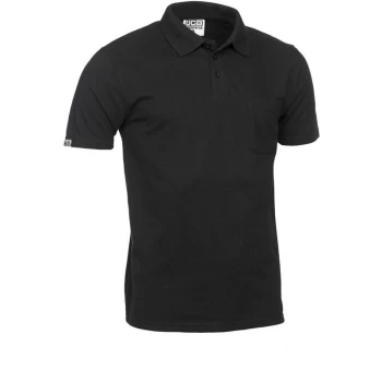 Jcb Workwear - Black Polo Shirt Trade 3 Button Top Left Chest Pocket XL D+AR
