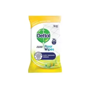 Dettol Biodegradable Citrus Floor Wipes 10 Wipe Pack (Pack of 14) 3213958