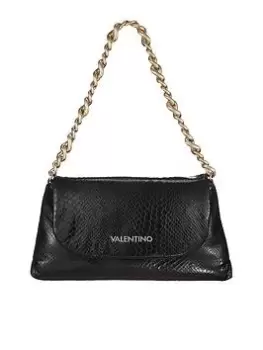 Valentino Bags Valentino Friends Snake Skin Shoulder Bag- Black
