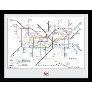 Transport For London Underground Map 12" x 16" Framed Collector Print