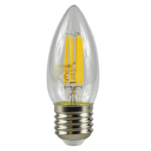 E27 Screw LED 4W Filament Candle Bulb (40W Equivalent) 470 Lumen - Warm White Clear