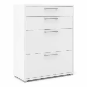 Prima Bookcase with 2 Drawers and 2 File Drawers, white