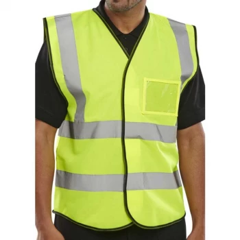 B Seen High Visibility Waistcoat ID L Saturn Yellow Ref BD108SYL Pack