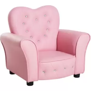 HOMCOM Kids Mini Sofa Children Armchair Seating Chair Girl Princess Sponge - Pink