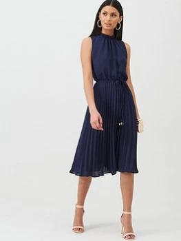 Oasis Plain Cape Sleeve Midi Dress - Navy, Size 8, Women