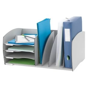 Fast Paper 4 Compartment Desktop Organiser - Grey