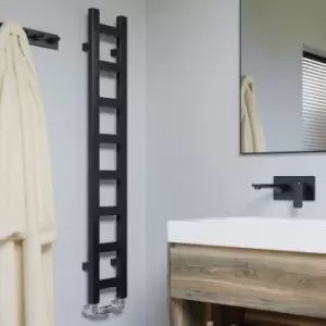 Easy Designer Bathroom Heated Towel Rail Radiator Matt Black 1280 x 200mm - Terma