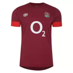 Umbro England Rugby Relaxed Training Shirt 2023 2024 Adults - Red