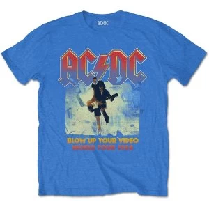 AC/DC - Blow Up Your Video Unisex Medium T-Shirt - Blue