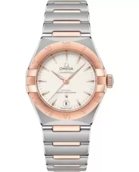 Omega Constellation Manhattan Chronometer 29mm Silver Dial Rose Gold and Stainless Steel Womens Watch 131.20.29.20.02.001 131.20.29.20.02.001