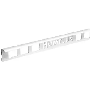 Homelux 8mm PVC Straight White Tile Trim 2.5m