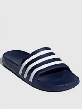 adidas Adilette Aqua Slides - Navy, Size 8, Women