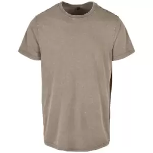 Build Your Brand Mens Acid Wash T-Shirt (3XL) (Asphalt)