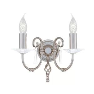 Aegean 2 Light Indoor Candle Wall Light Polished Nickel, E14