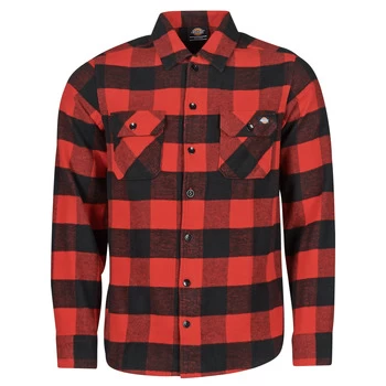 Dickies NEW SACRAMENTO SHIRT RED mens Long sleeved Shirt in Red - Sizes XXL,S,M,L,XL,XS