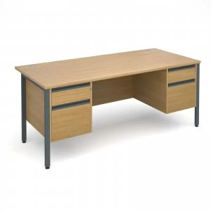 Maestro 25 GL Straight Desk With 2 and 2 Drawer Pedestals 1800mm - gra