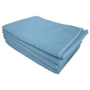 5 Star Microfibre Cleaning Cloths for Dry or Damp Multisurface Use Blue Pack of 6