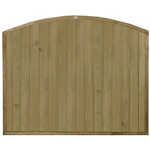 Forest Garden Pressure Treated Vertical Domed Top Tongue & Groove Fence Panel - 6 x 5ft Pack of 4