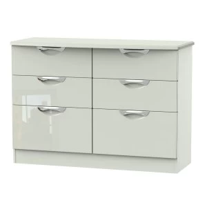 Indices 6-Drawer Double Chest of Drawers - White/Grey
