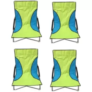 4 Green Nalu Folding Low Seat Beach Chair Camping Chairs