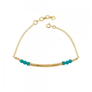 Juvi Designs Gold vermeil boho bamboo bar bracelet Turquoise
