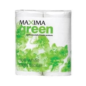 Maxima Green Toilet Rolls 2-Ply 110x95mm Pkd 4 Rolls of 320 Sheets